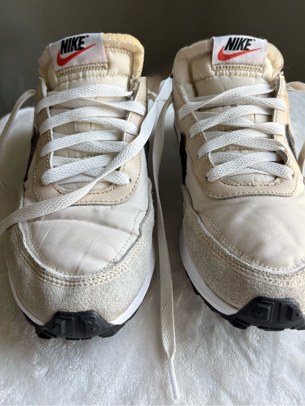 Nike Women's Cream White Sneakers with Black Outsole